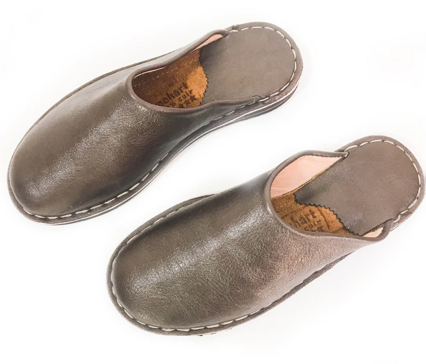Brown Comfortable Sabot Moroccan Handmade Slippers, Men Leather Babouche, Moroccan Shoes, Natural leather Blue, Men slippers