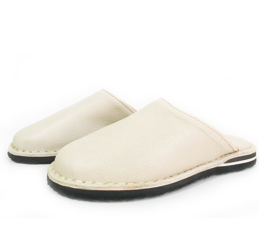 White Comfortable Sabot Moroccan Handmade Slippers, Men Leather Babouche, Moroccan Shoes, Natural leather Blue, Men slippers